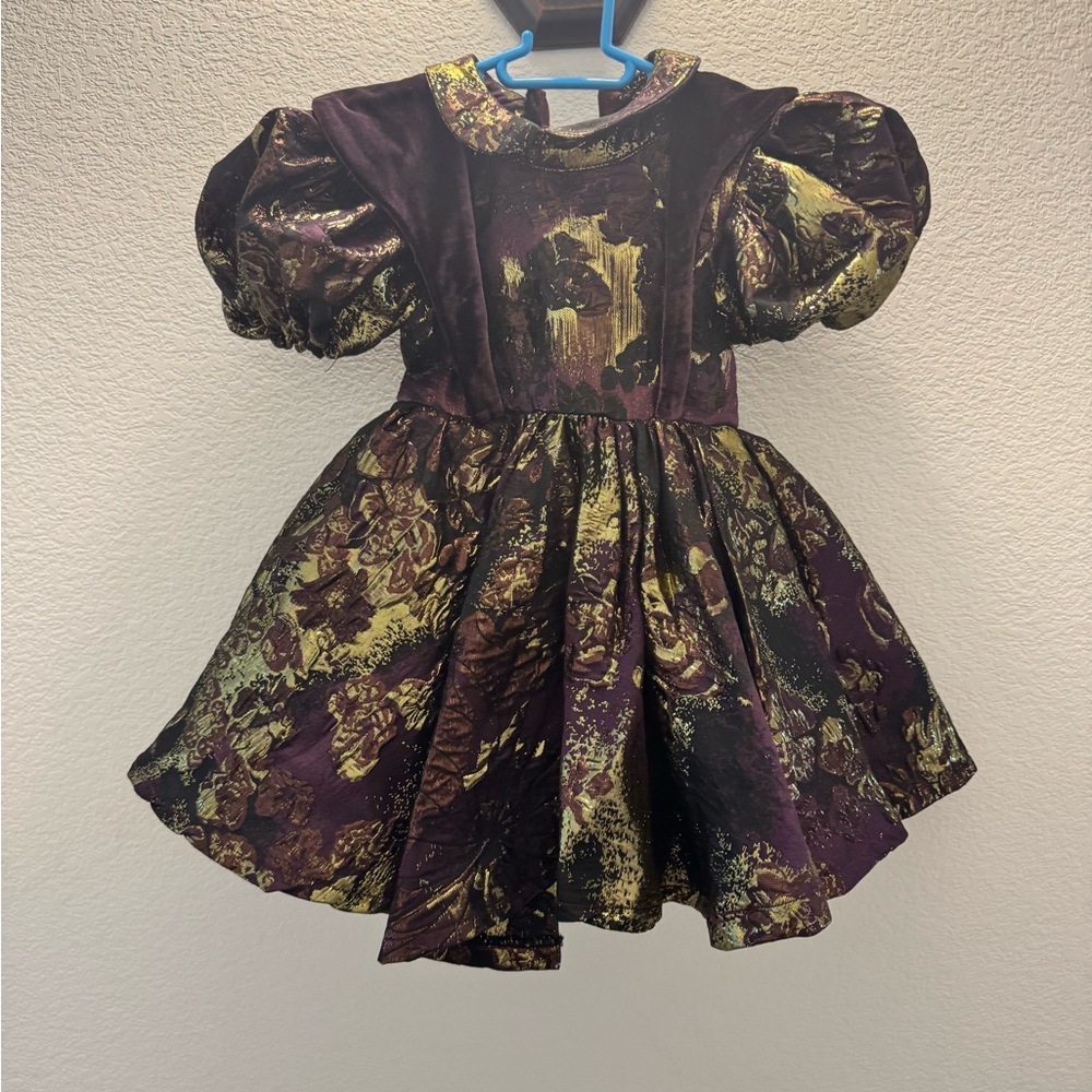Elegant Purple and Gold Kids Costume Dress